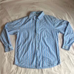 Old Navy Blue & Pink Striped Button-Down Shirt – Men’s Size Medium